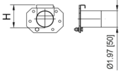 Modular Slot Drain End Plate, End Plate w/50 mm Outlet, Seal Rubber